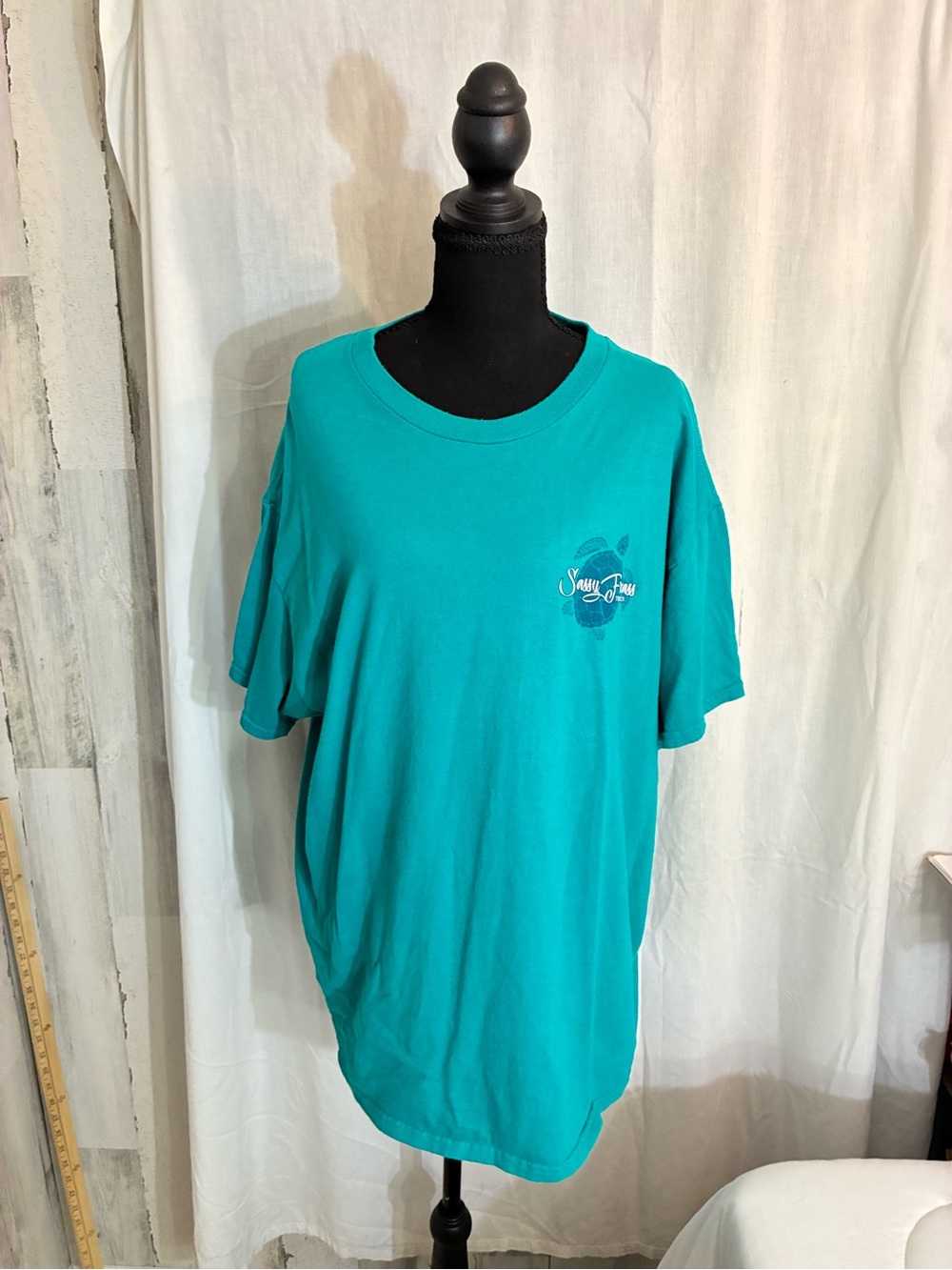 Sassy Frass  Teal Short-Sleeve beach  Crewneck Tee with Small Chest Logo